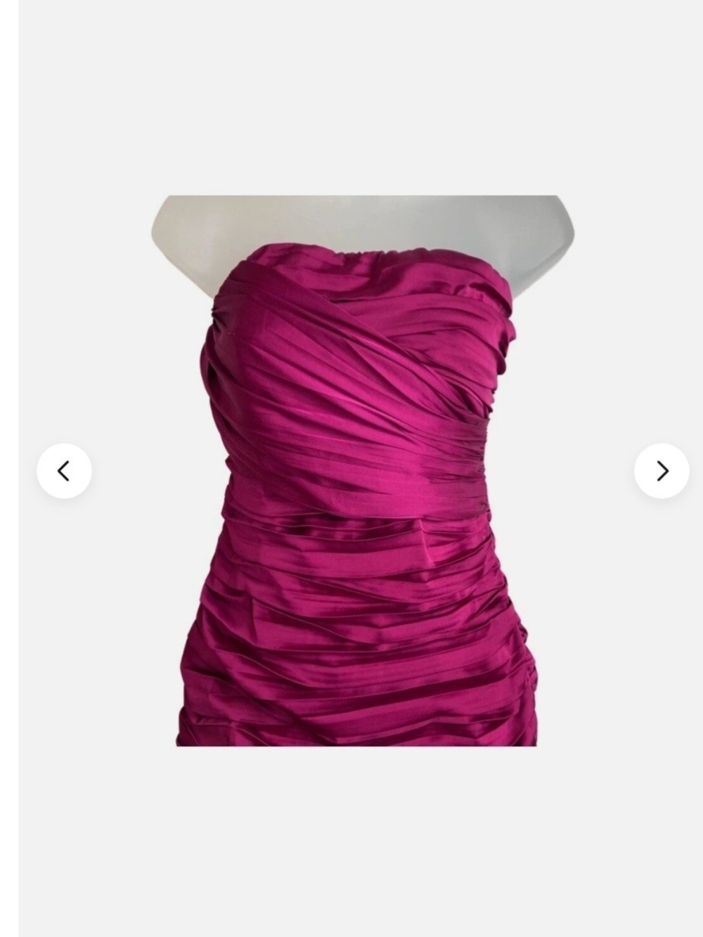 Express Strapless Ruched Magenta Evening Dress